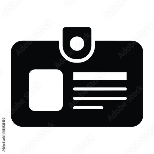 Black Icon of an Identification Card id card badge