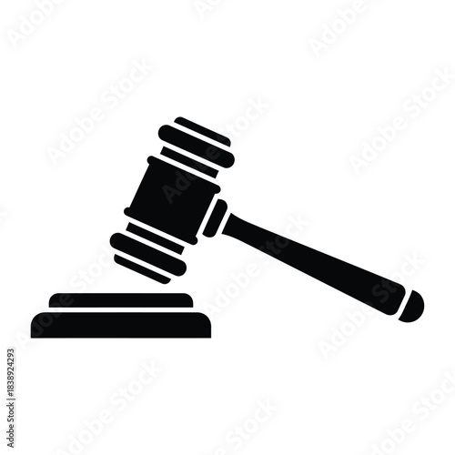 Black Silhouette of a Gavel and Sounding Block judge