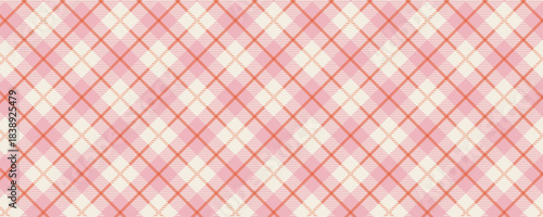 Pink gentle gingham tartan. Check pattern
