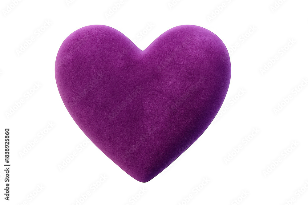 Fototapeta premium Plush purple heart representing love and affection