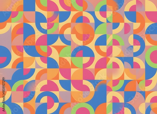 Colorful circles dot abstract retro geometric pattern illustration vector for seamless tile textile design wallpaper texture