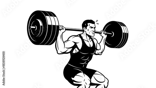 man lifting weights