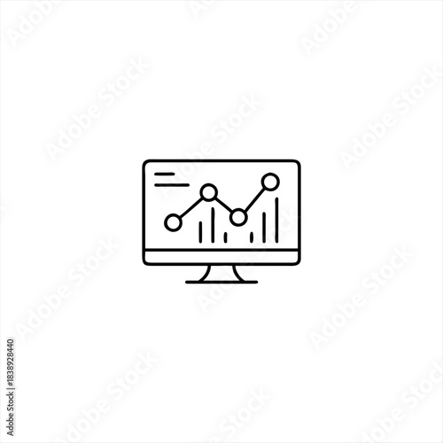 Monitoring-graph-make-a-very-nice-line-art-Vector Illustration