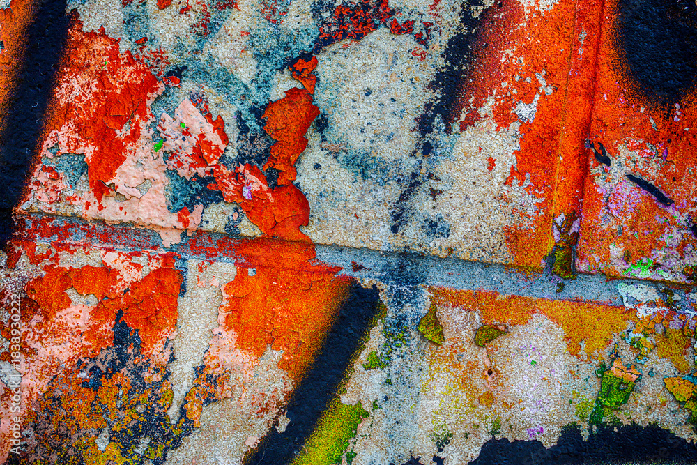 Fototapeta premium graffiti on the wall, old texture paint ,grunge background