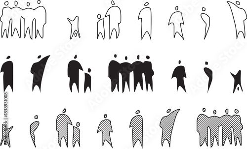 Abstract Human Silhouettes Set – Minimal People Figures for Architecture and Design