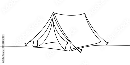 a pitched camping tent, representing outdoor adventure, travel, nature trips, and wilderness exploration themes.