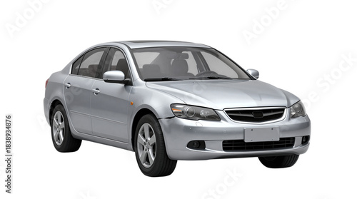 Silver Sedan Car 3D Render