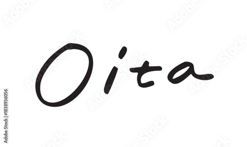 手書き英字ロゴ「Oita」｜大分県の温泉地らしいやさしい印象の筆記体風ロゴ素材