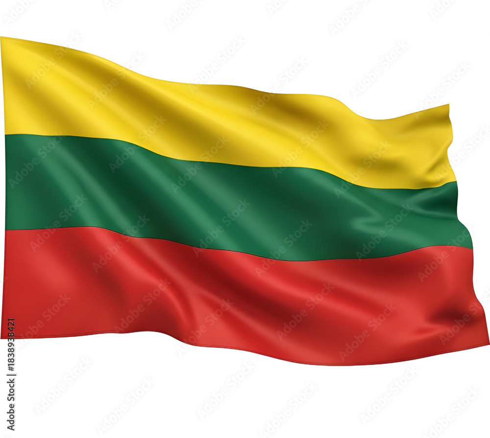 Obraz premium Lithuanian flag flying