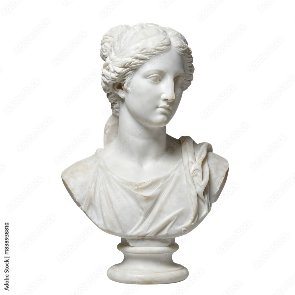 Obraz premium White Marble Bust of Classical Woman Statue