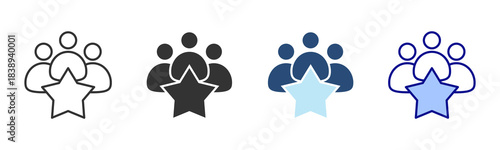 Team Achievement Icon Set. Designed In Multi Style