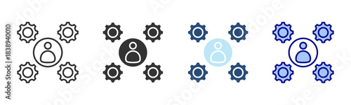 Management Icon Set. Designed In Multi Style