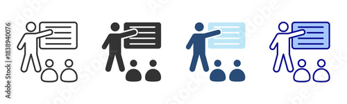 Presentation Icon Set. Designed In Multi Style