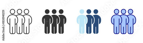 Group Icon Set. Designed In Multi Style