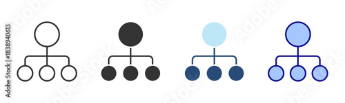 Organization Icon Set. Designed In Multi Style