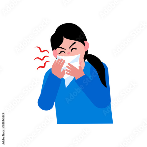 Woman Sneezing