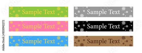 花柄を散らしたカラフルな横長リボンフレームセット