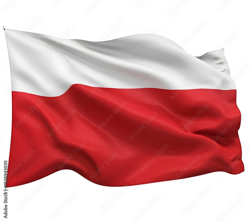 Obraz premium Polish flag flying