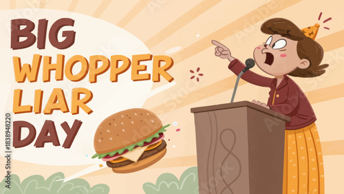 Cartoon Person Telling a Big Whopper Liar Story Isolated