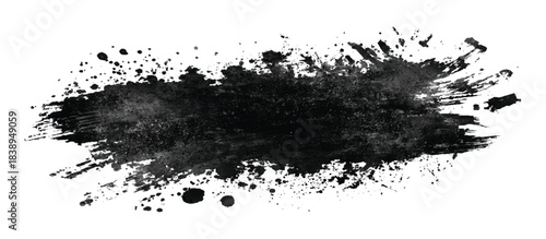 Grungy hand drawn brush stroke background design with smear drip scratch and textured background.