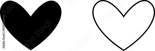 Icon features two heart shapes, one filled and one outlined, used for design and creative purposes in various projects