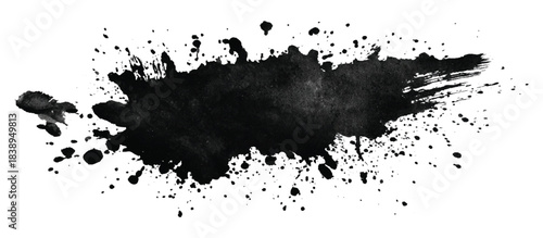 Grungy hand drawn brush stroke background design with smear drip scratch and textured background.