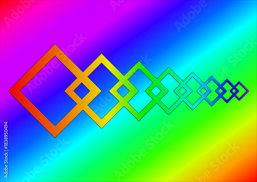 bande de carrés imbriqués multicolores