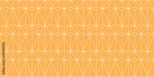 Bright orange seamless geometric polygon pattern. Modern minimalist repeating texture for background, backdrop, wallpaper, fabric, or packaging design.