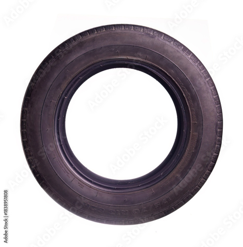 Old car tire isolated on a white background