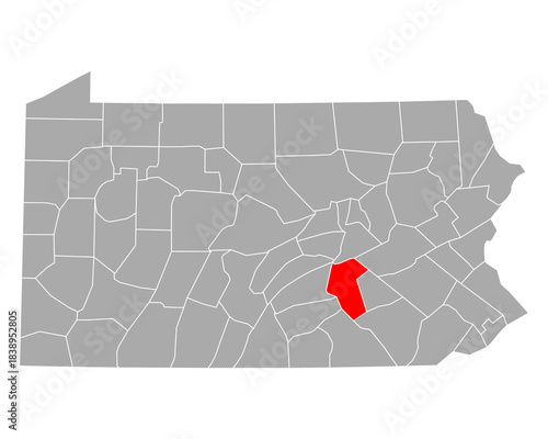 Karte von Dauphin in Pennsylvania