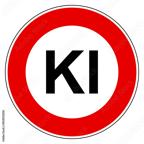KI und Verboten Schild