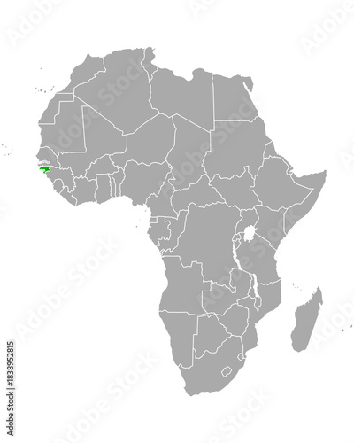 Karte von Guinea-Bissau in Afrika