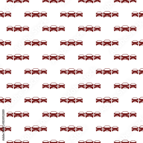 Car fleet seamless pattern isolated on white background