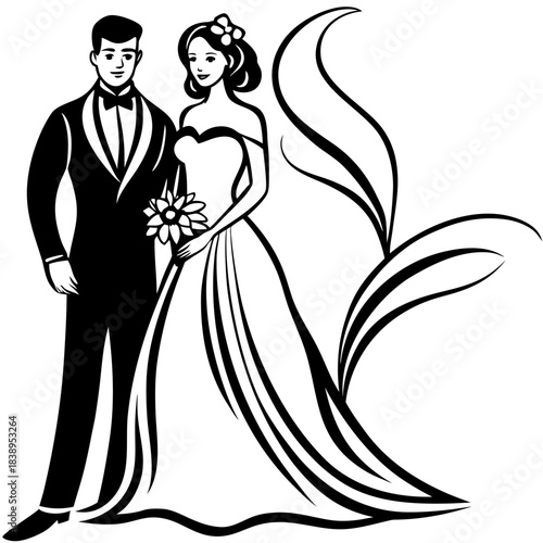 Happily Ever After: A Wedding Illustration.

