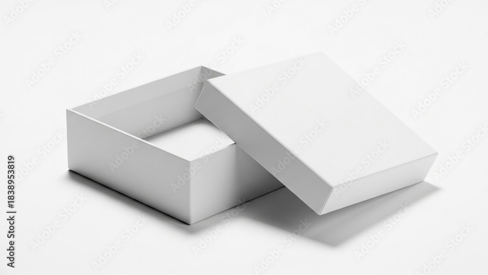 Fototapeta premium Square Box Packaging with Lifted Lid