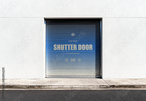 Metallic Shutter Door Mockup