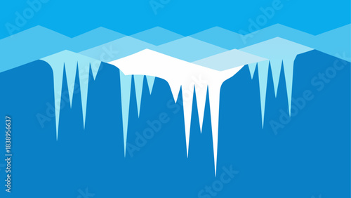 Illustration of icicles hanging in winter