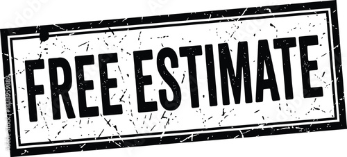 Free Estimate grunge stamp on white background