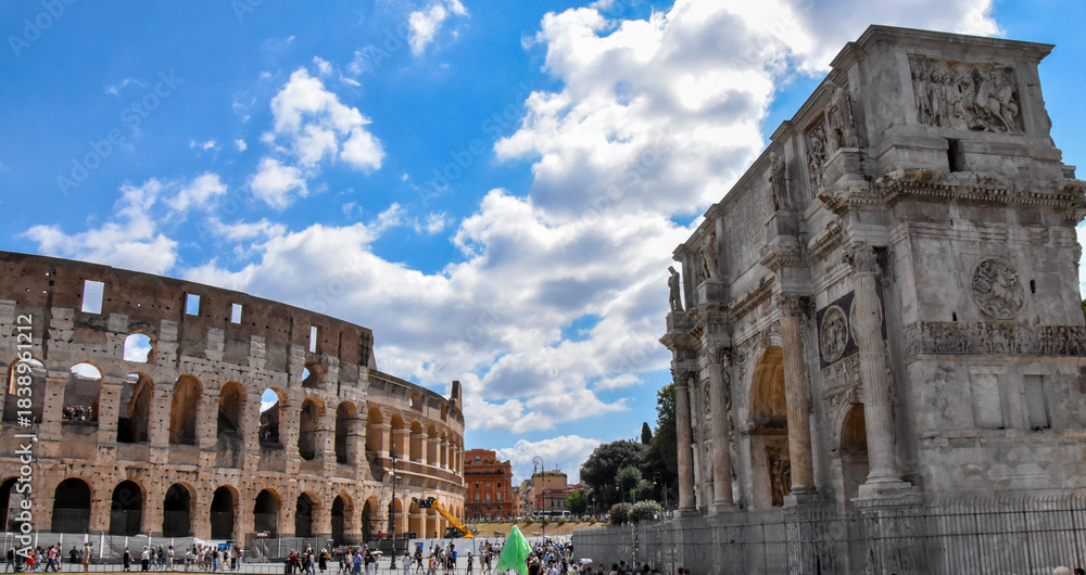 Fototapeta premium Italy. Rome. Arch of Constantine. Arco di Costantino, built in 315 AD