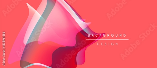 Abstract pink design. Fluid shapes overlap creating dynamic visual effect. Background features gradient hues, modern aesthetic.
