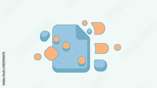 Data Migration Illustration Showing Document Transfer with Digital Flow Depicting Seamless Transition