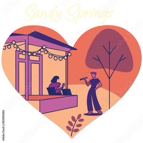 Sandy Springs Art Market Scene – Heart Shape Creative Georgia Illustration