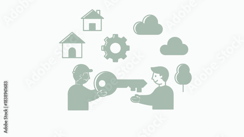 Home handover, symbolising property transfer, housing solutions, and secure real estate investments