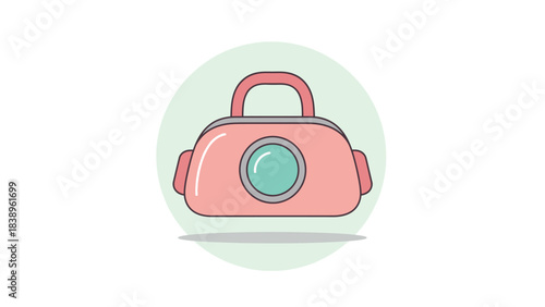 Pink Camera Bag Icon Design A Cute Illustration for Photography Enthusiasts and Designers