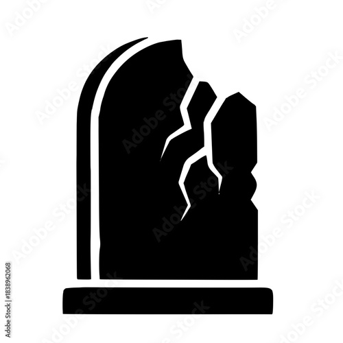 Black Gravestone Tombstone Silhouette Vector Icon