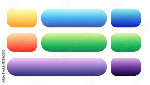 Wallpaper Mural Colorful rounded rectangular buttons with gradients on black background Torontodigital.ca