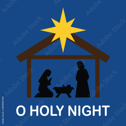 Nativity Scene with Bright Guiding Star