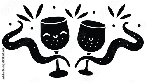 vector illustration of a glass coffee cup drink cafe hot tea vector icon illustration symbol design