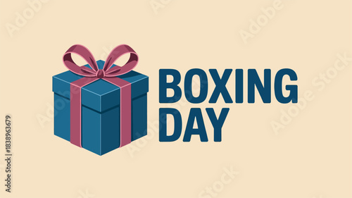 Boxing Day Gift Box Illustration with Holiday Celebration Theme