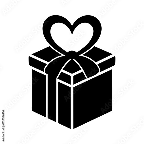 Romantic Gift Box Illustration in Modern Flat Design.